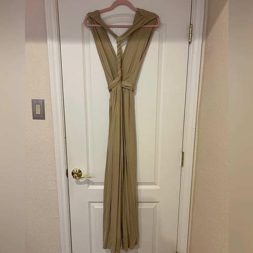 NWT Free People Dani Convertible Open-Back One-Piece Jumpsuit Beige Small NEW - Picture 6 of 7